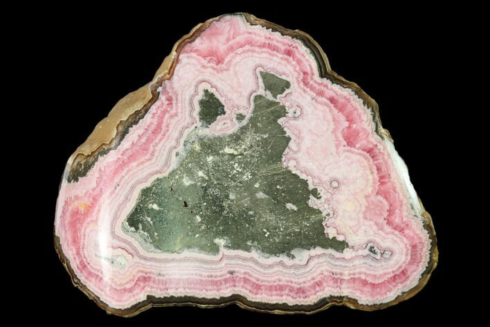 Rhodochrosite Stalactite Section with Pyrite - Argentina #150847